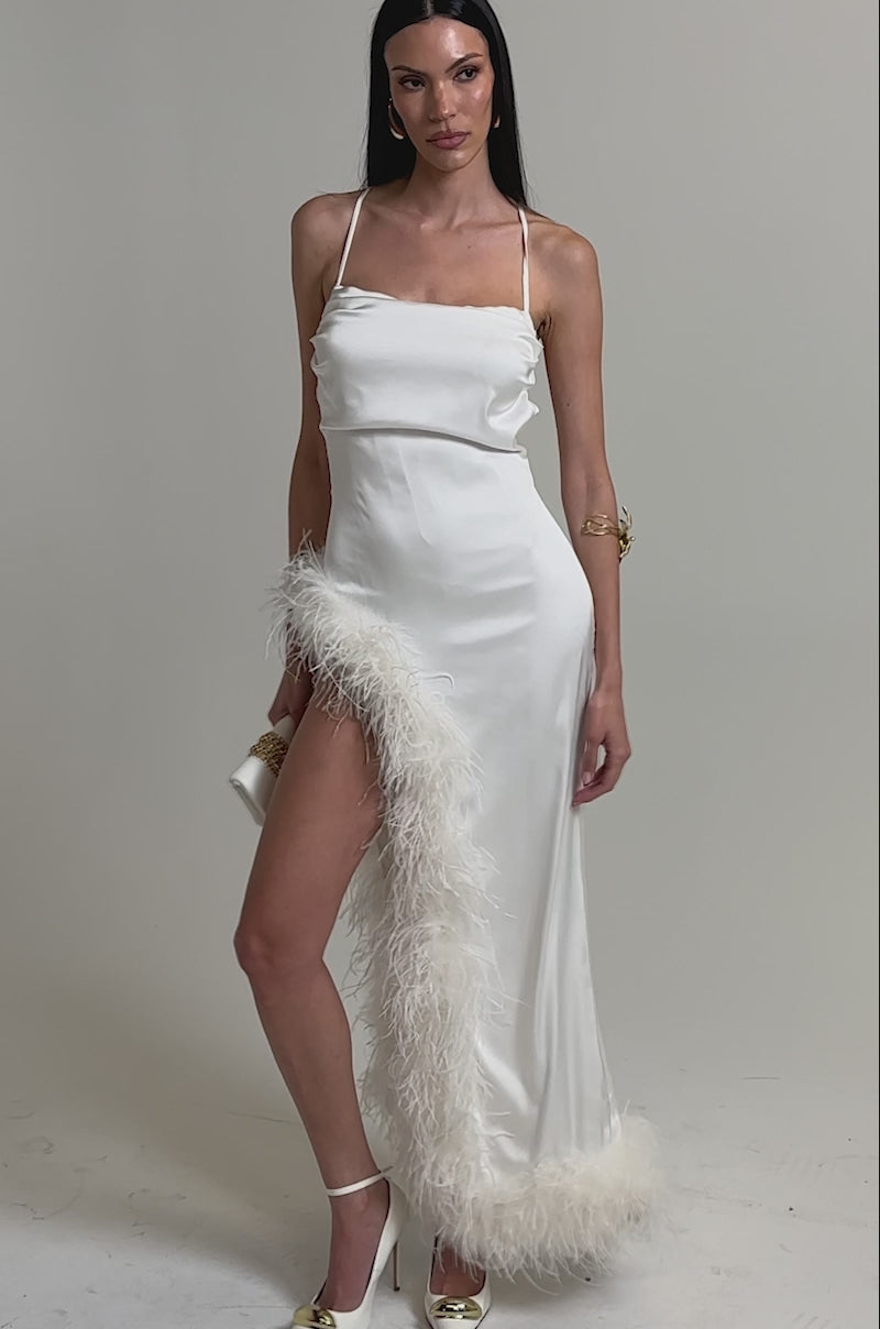 white christmas dresses Akira Light As A Feather Maxi Dress
