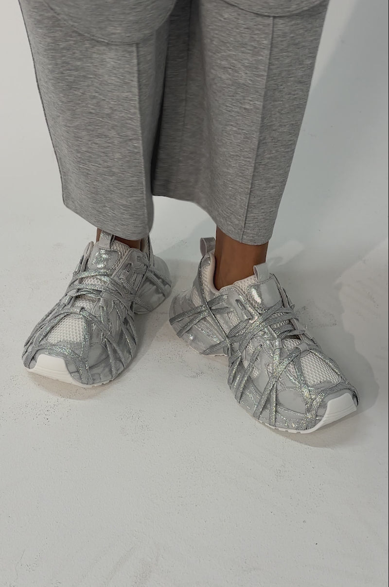 AZALEA WANG EADY SILVER EMBELLISHED BLOCK SNEAKER – AKIRA