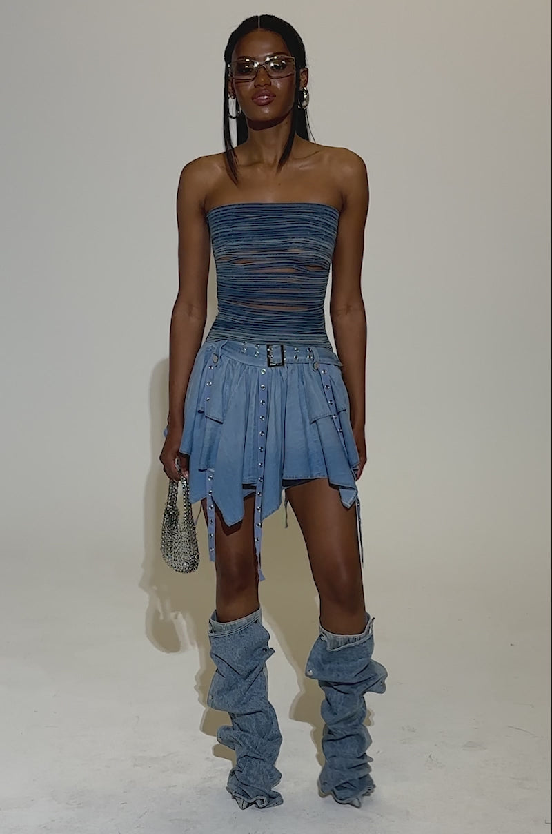 AFTER HOURS CHAMBRAY MINI SKIRT – AKIRA