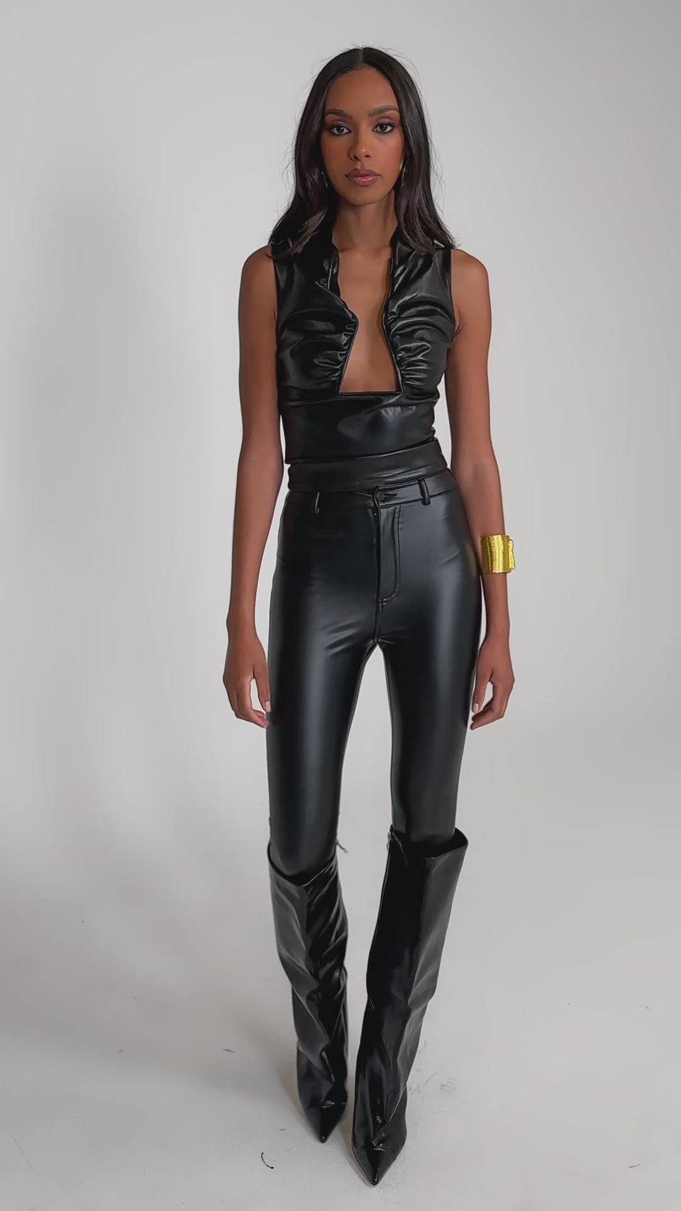 NEW FLAME FAUX LEATHER TOP – AKIRA