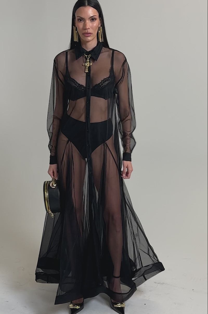 COOL GIRL MESH LAYERING MAXI DRESS – AKIRA