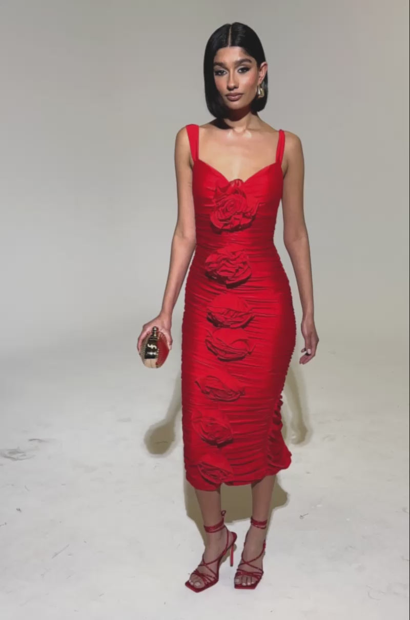 valentine midi dress WILL YOU BE MY VALENTINE FLOWER MIDI DRESS – AKIRA