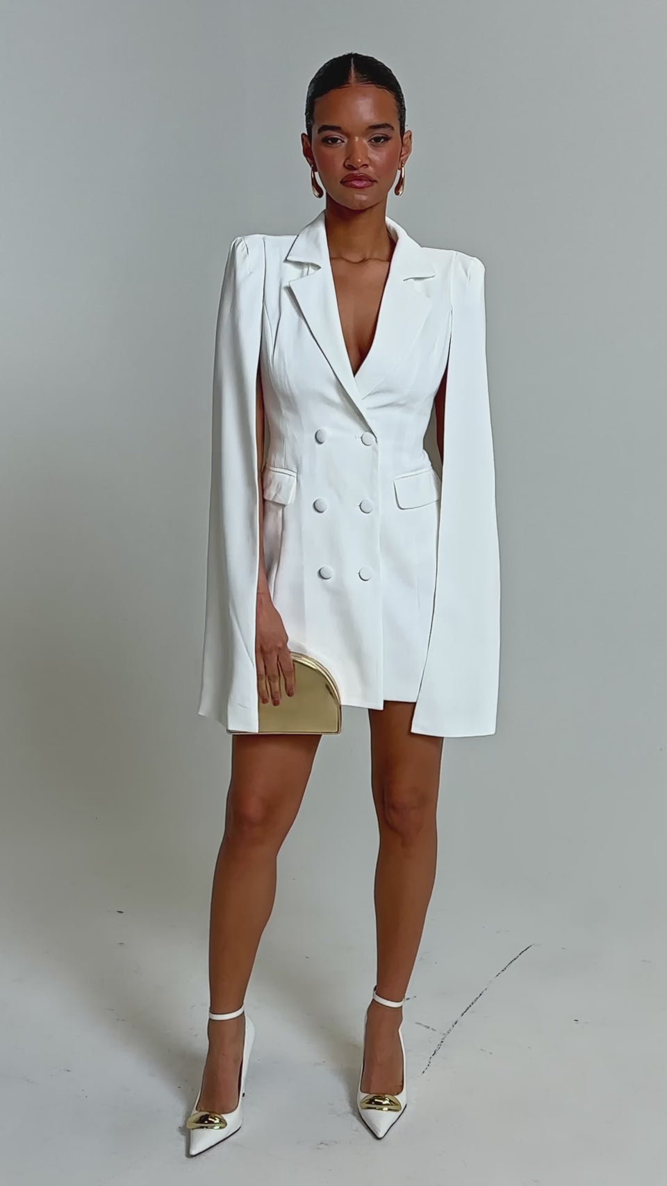 AKIRA A La Mode Mini Blazer Dress | White | Size Medium