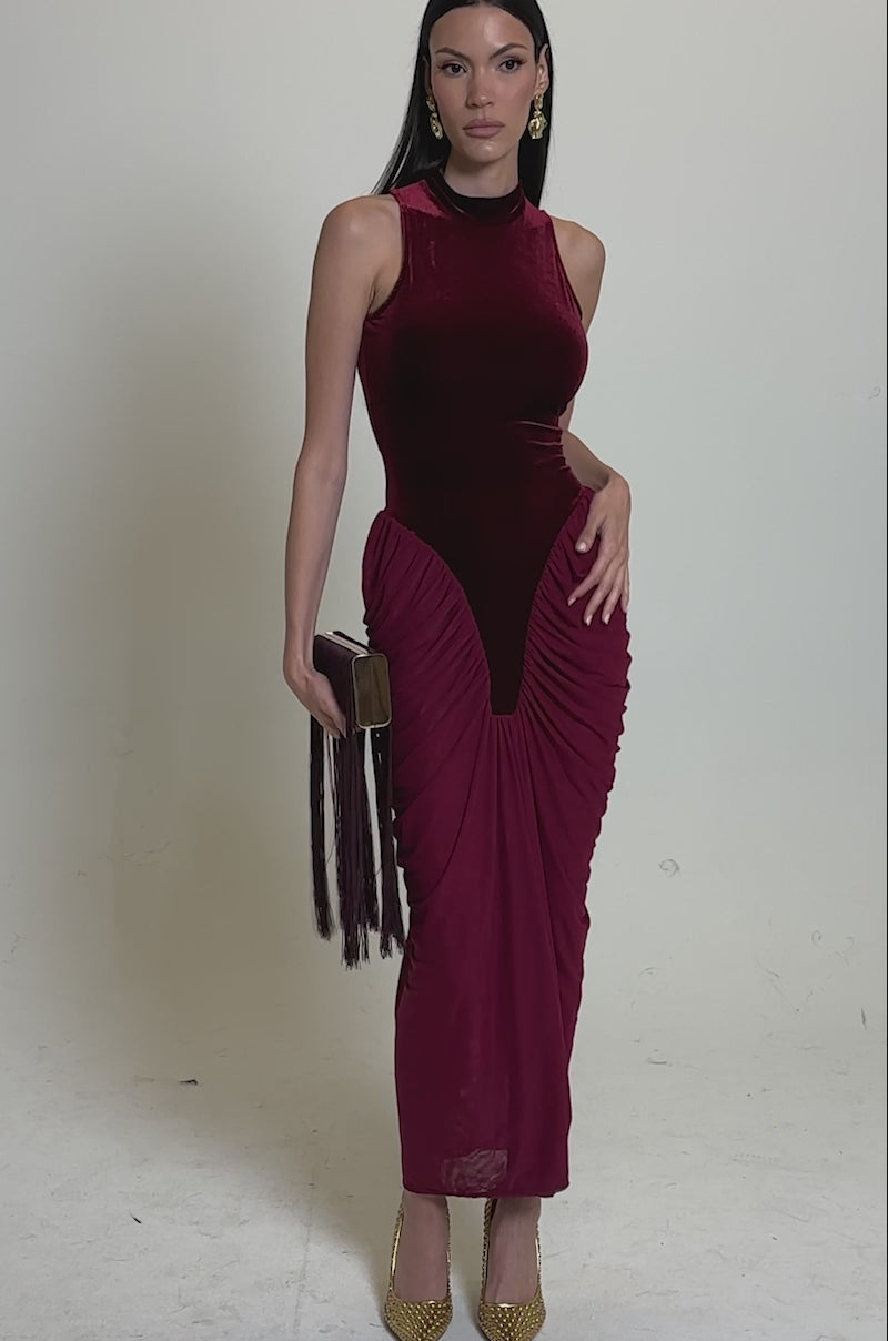 princess polly baby blue dress Burgundy Maxi Dress