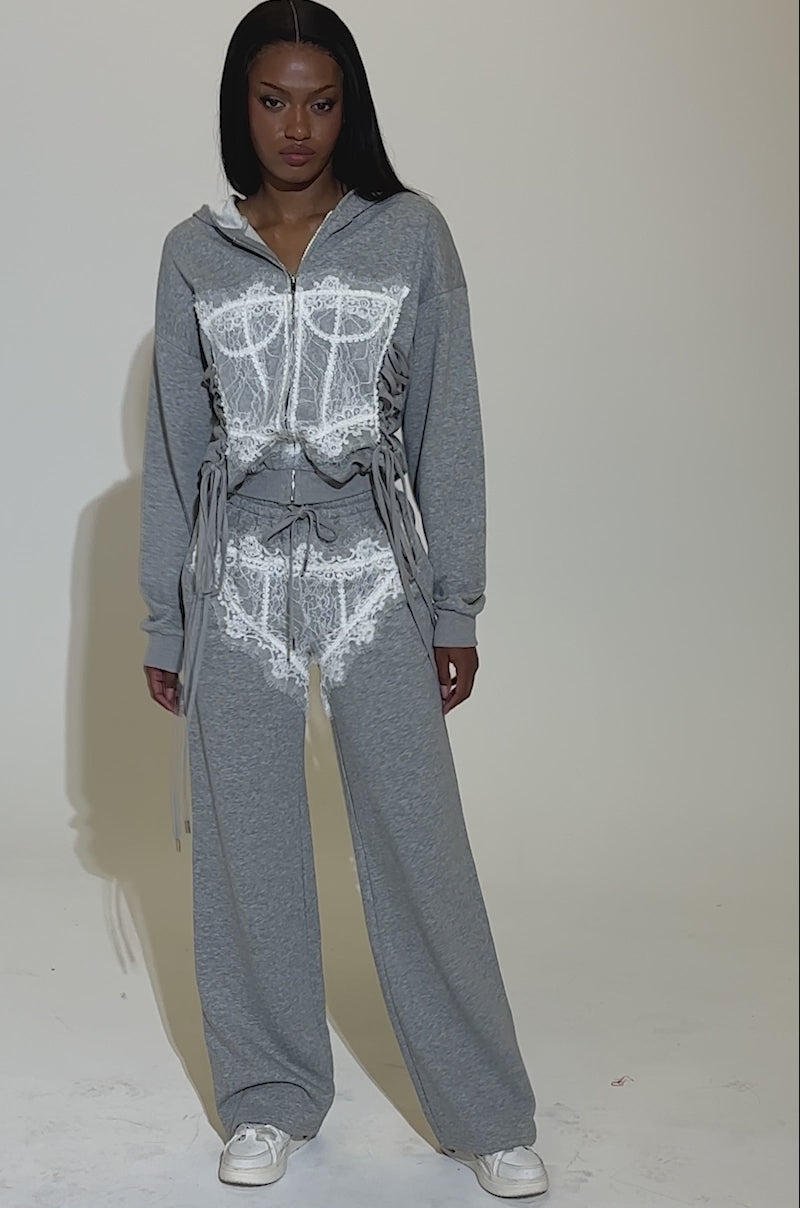 MAYBE NEXT TIME OVERSIZED SWEATSHIRT WITH LACE DETAILS – AKIRA