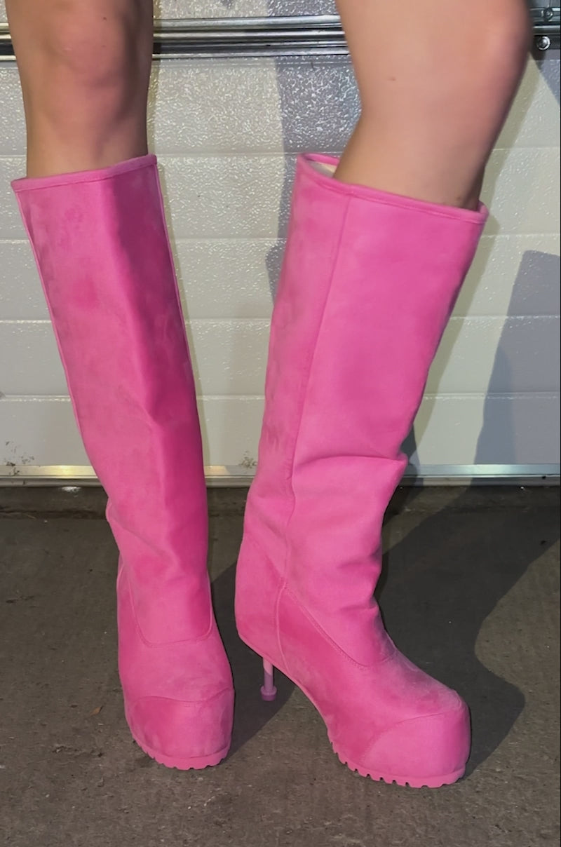 AZALEA WANG CLEDQYN PINK SUEDE STILETTO BOOT – AKIRA