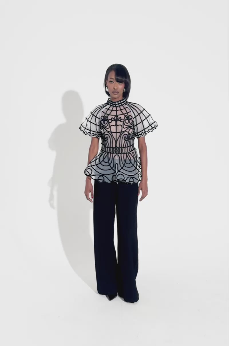 thenewsociety Anabella Blouse - 4Y 新品未使用 Blouse With Lace Yoke | Ann Taylor