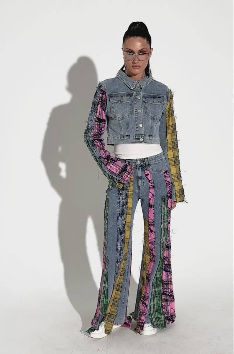 MAKING WAVES PATCHWORK FLARE DENIM – AKIRA