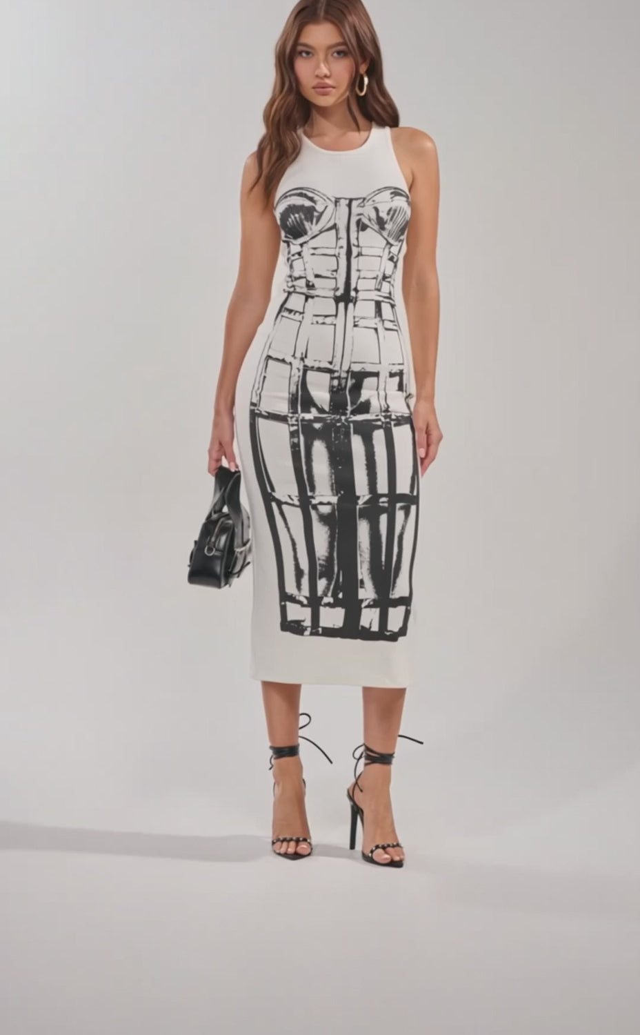graphic midi dress BREAK FREE PRINTED MIDI DRESS – AKIRA