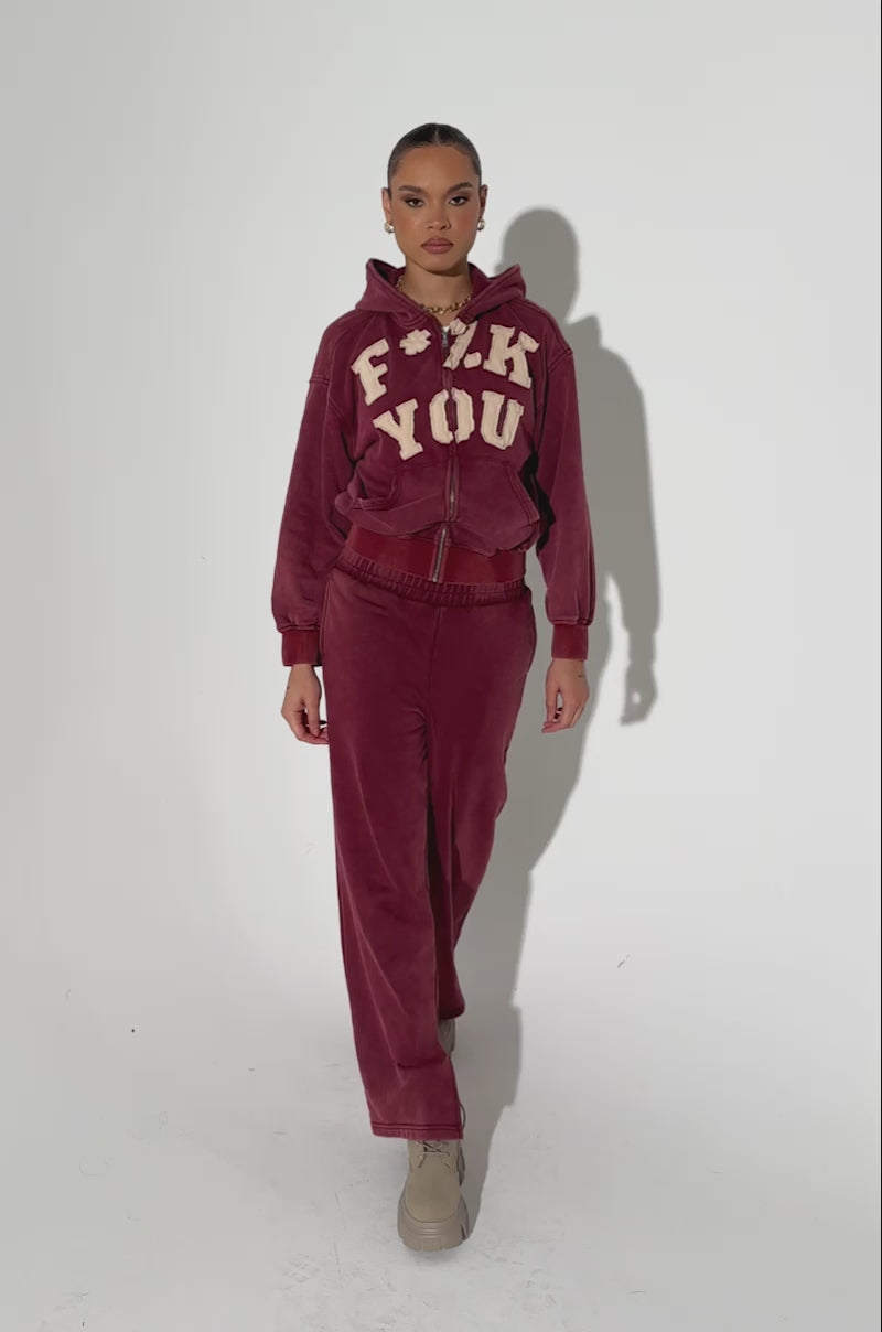 【COSYHARU】Mali Dark Red Lettering Sweatshirt Sakura Hoodie – Regardless Aesthetic