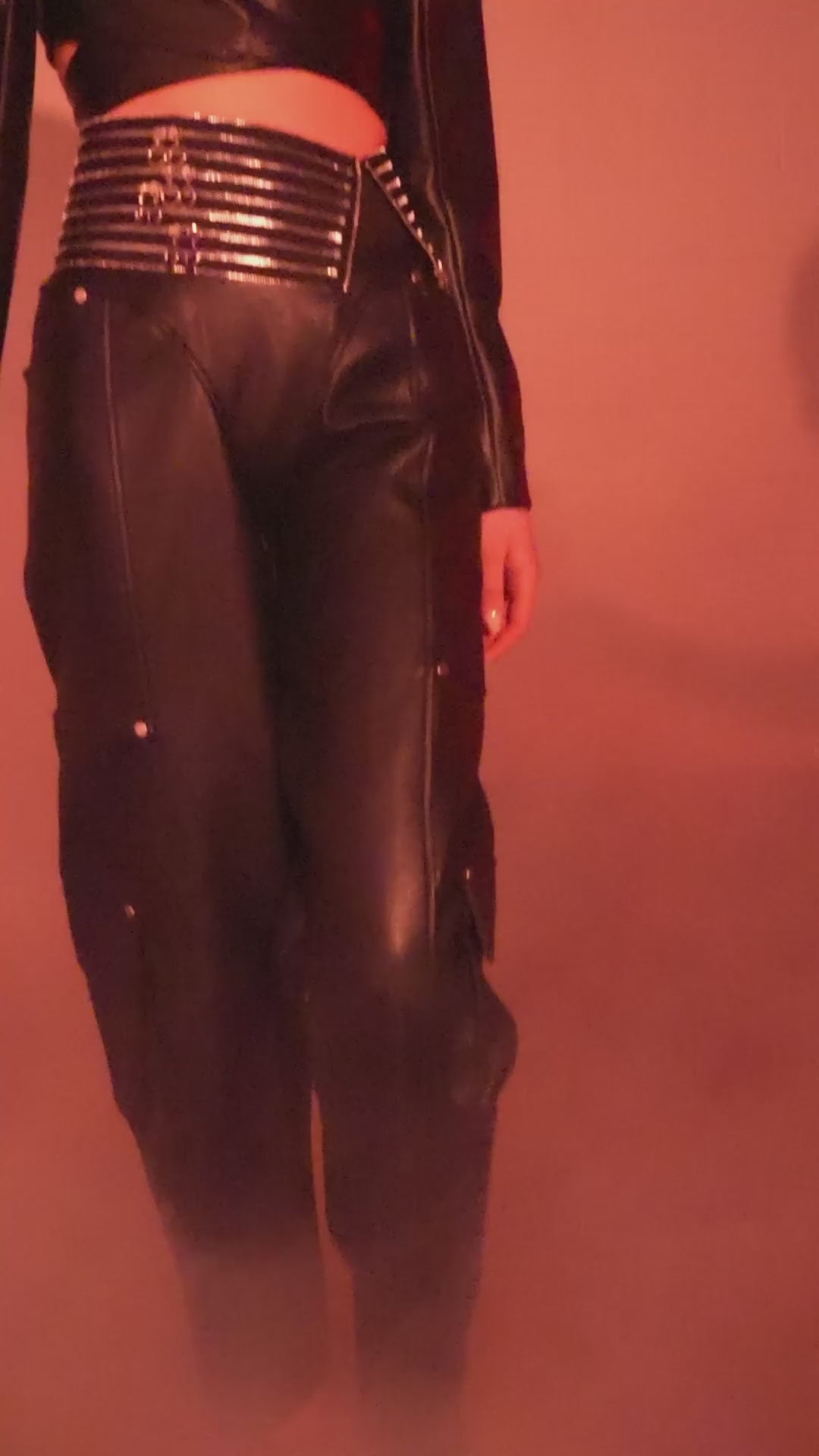 WRAP AROUND PU BLAZER | OPEN ME UP BELT | BACK FROM THE MATRIX WIDE LEG FAUX LEATHER PANT