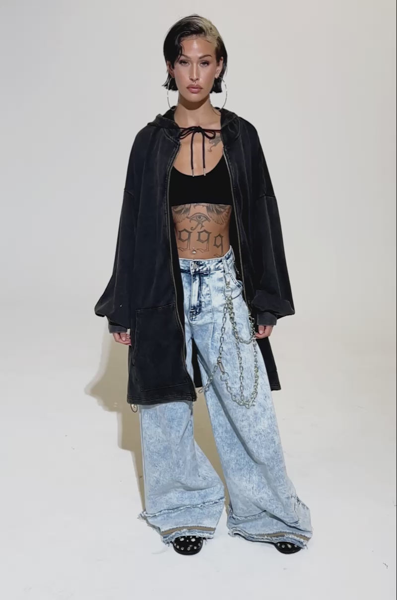 BELIEVE WHAT YOU HEARD OVERSIZED ZIP UP SWEATSHIRT – AKIRA