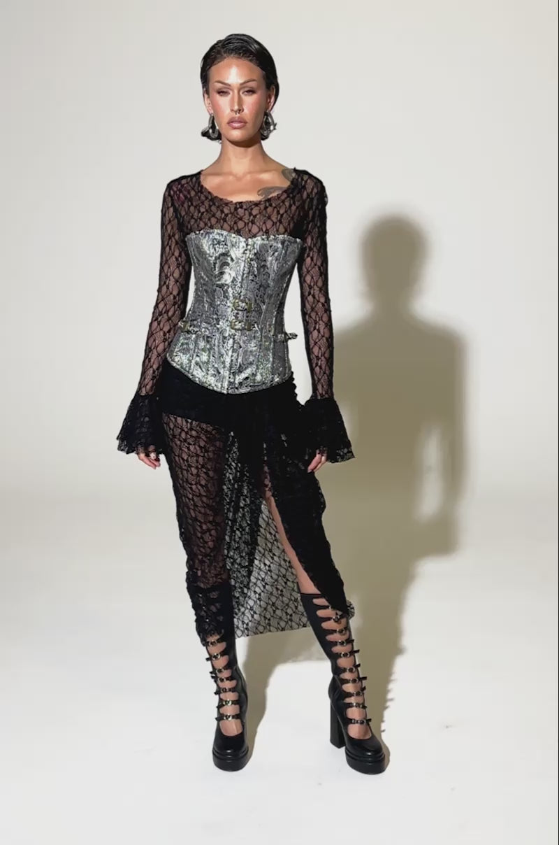 SILVER PAISLEY CORSET TOP – AKIRA