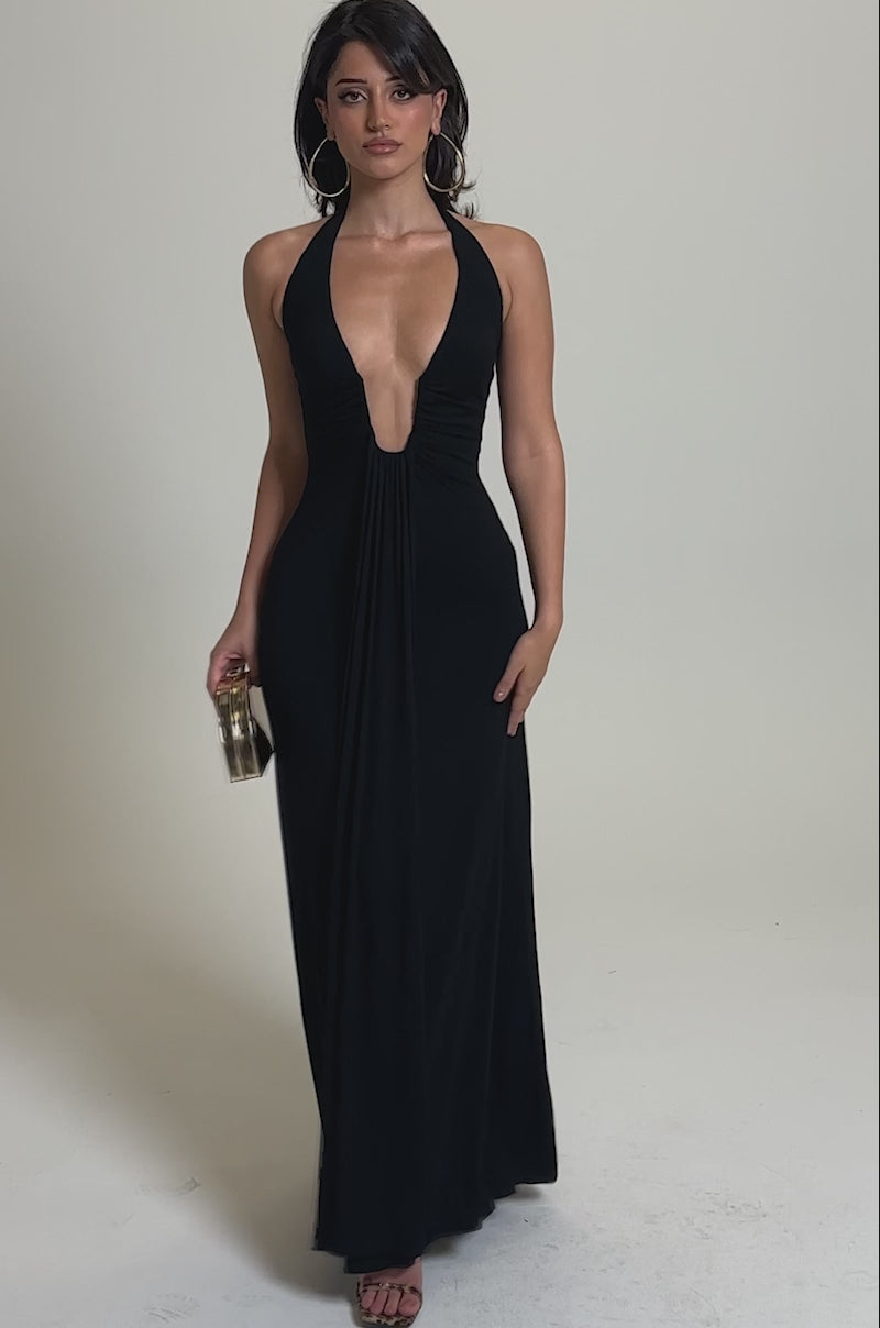MAKE YOU LOSE YOUR MIND MAXI DRESS IN BLACK – AKIRA