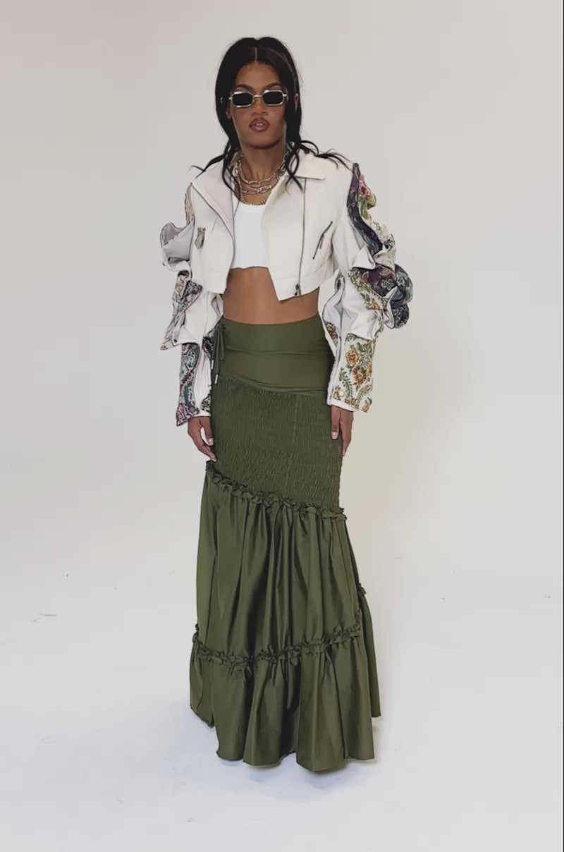 SNAP OUT OF IT ULTRA CROP MOTO IN JACQUARD – AKIRA