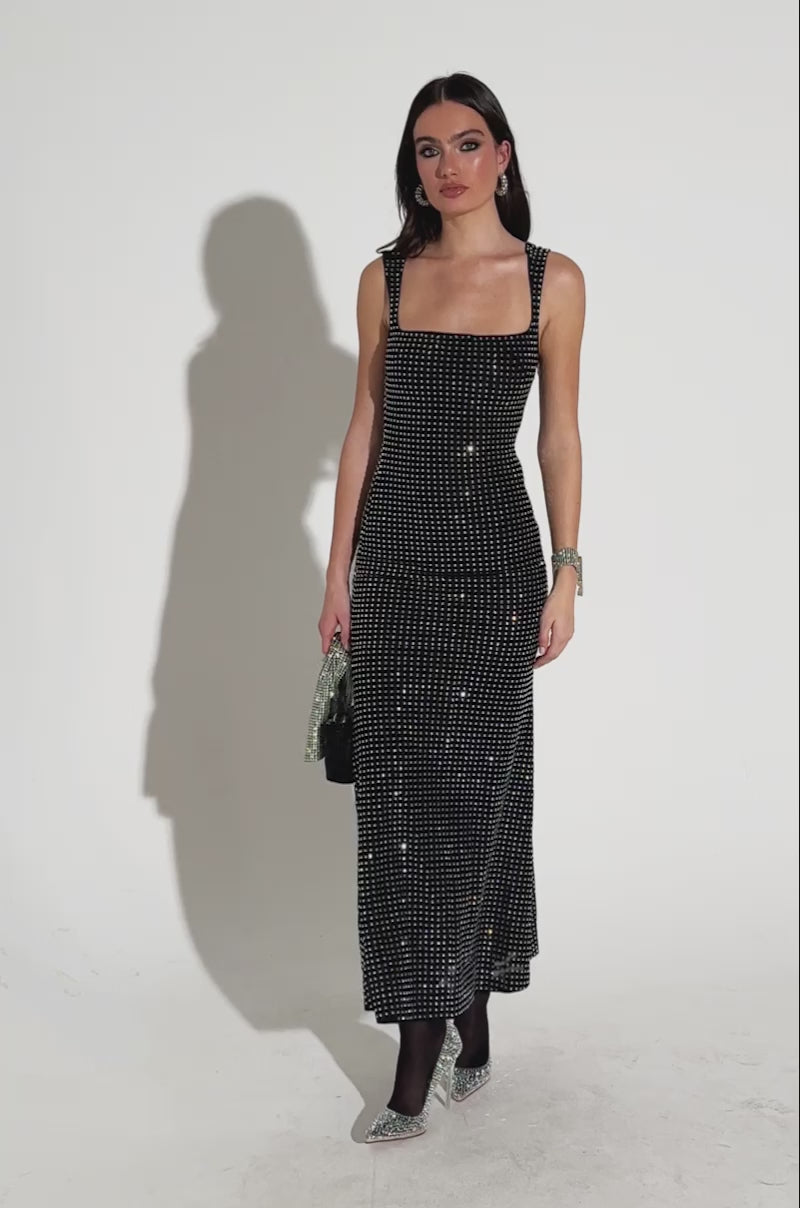 sachin and babi light blue dress Floral Sequin Mesh Maxi in Champagne | Goddiva main image 1