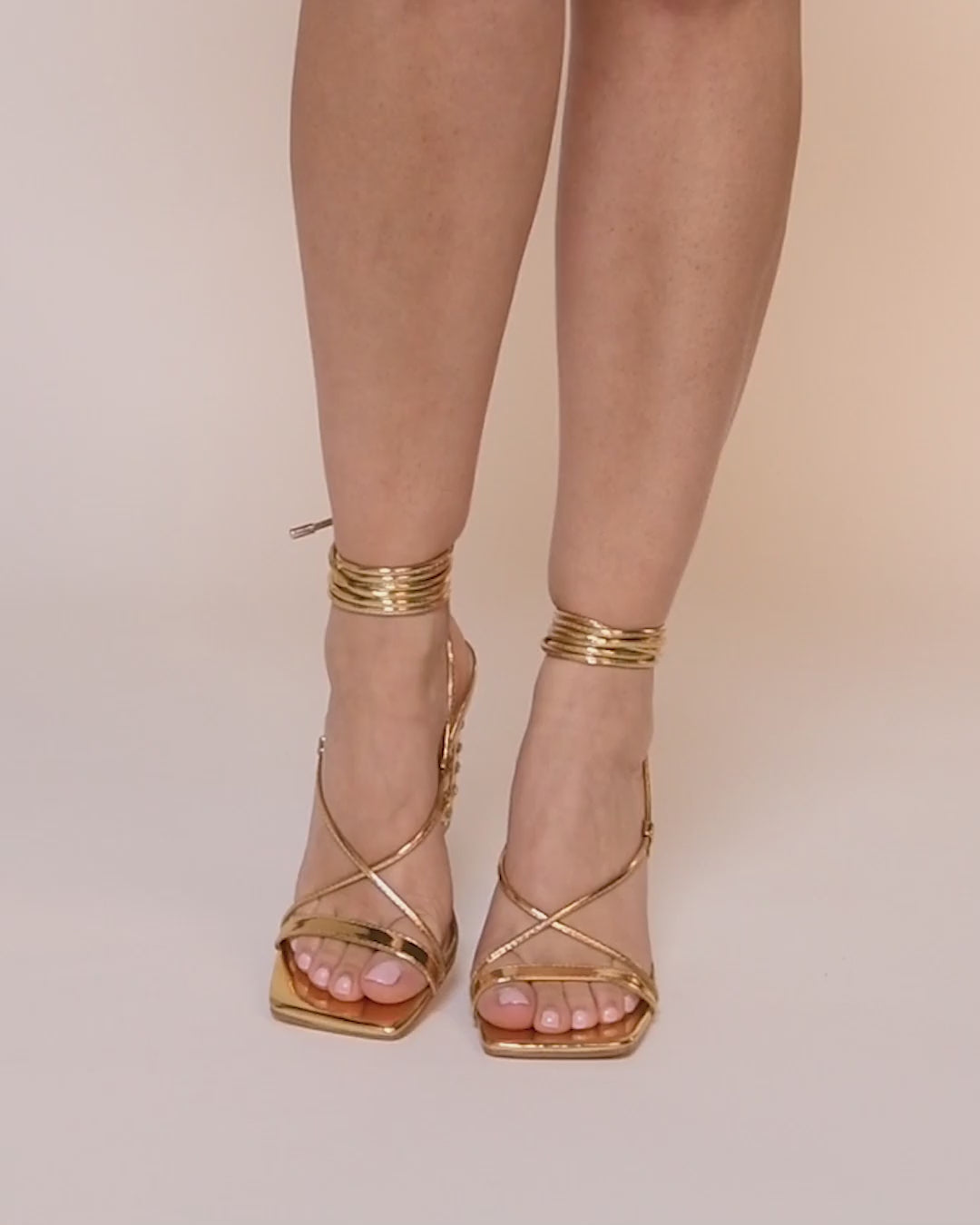AZALEA WANG LUZETTE RHINESTONE HEEL GOLD SANDAL – AKIRA