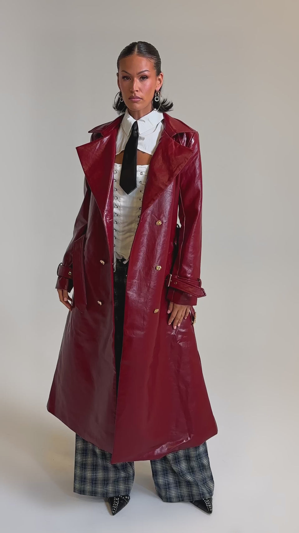 LADY DANGER FAUX LEATHER TRENCH – AKIRA