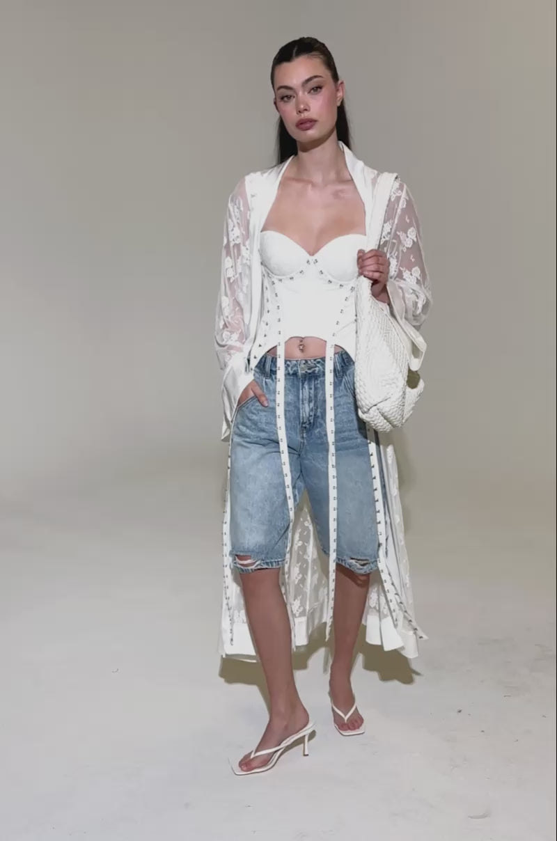 BORA BORA LACE DUSTER IN WHITE – AKIRA
