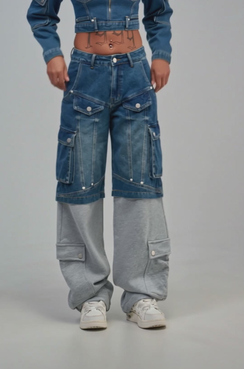 Video of a woman modeling the THE IT GIRL DENIM PANT.