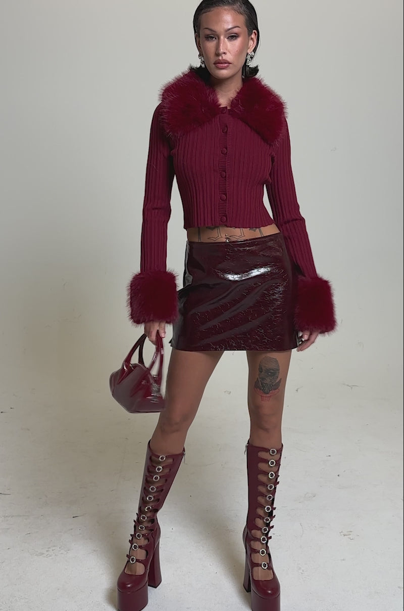 【最終お値下げ】biddie tokyo angora cardigans EASE MY MIND CARDIGAN WITH FUR TRIM – AKIRA