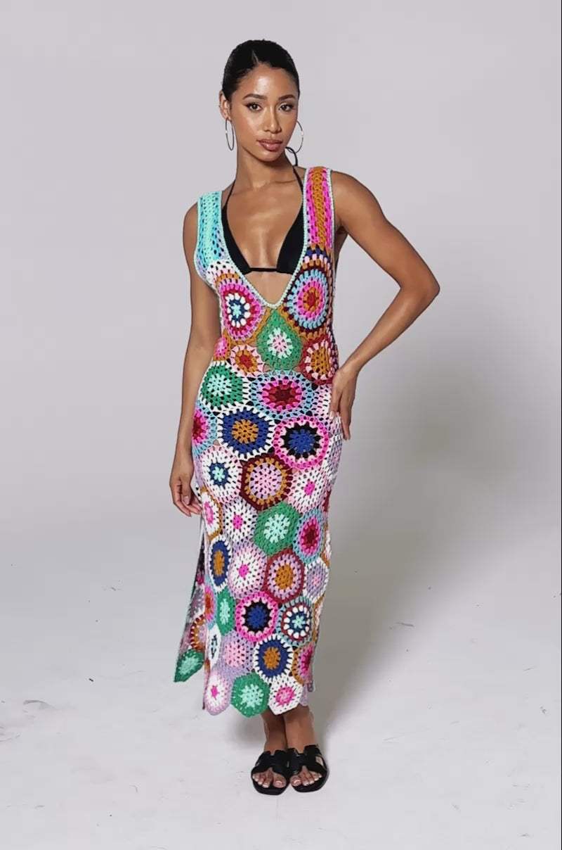 white christmas dresses Akira Take Me to The Beach Crochet Midi Dress