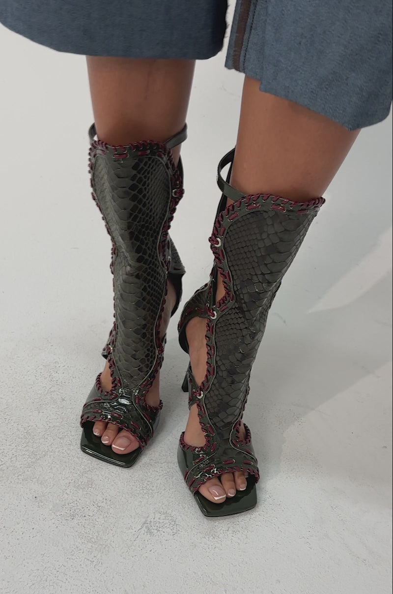 AZALEA WANG INDRANI OLIVE GLADIATOR SANDAL – AKIRA