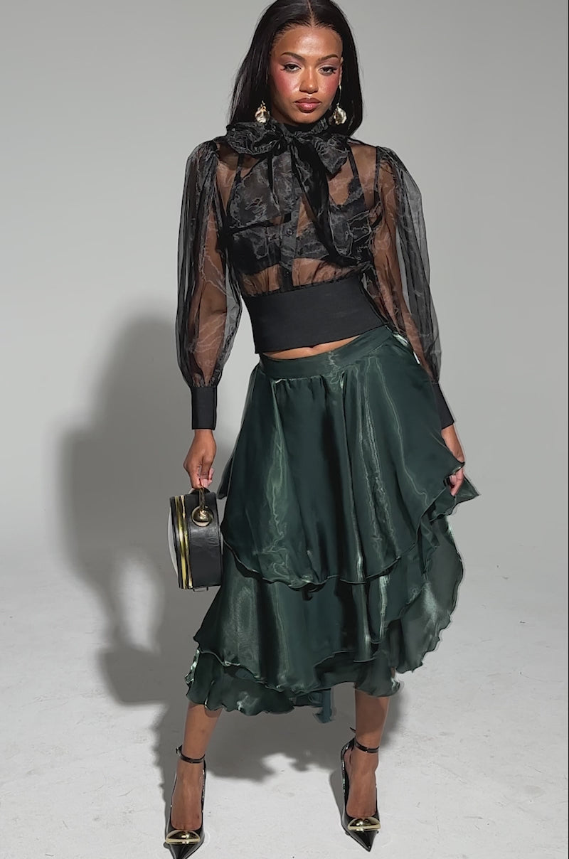 【Acka.】satin flare skirt satin flare skirt – Acka online store