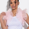 Front View Prima Ballerina Tulle Detail Tee Shirt