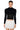 Front View Prime Time Long Sleeve Mock Neck Sweater In Black