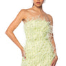 Front View Primrose Strapless Embellished Feather Mini Dress