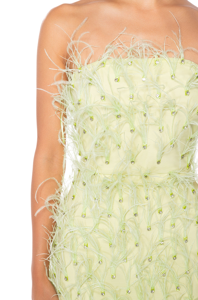 lime green dress with feathers New Arrivals Lime Green Feather Dress 40