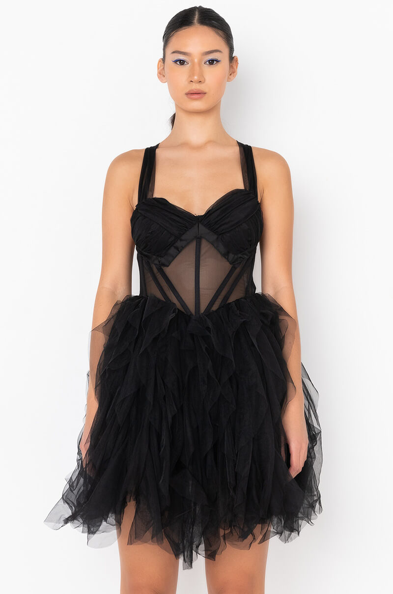 Side View Princess Ish Tulle Mini Dress