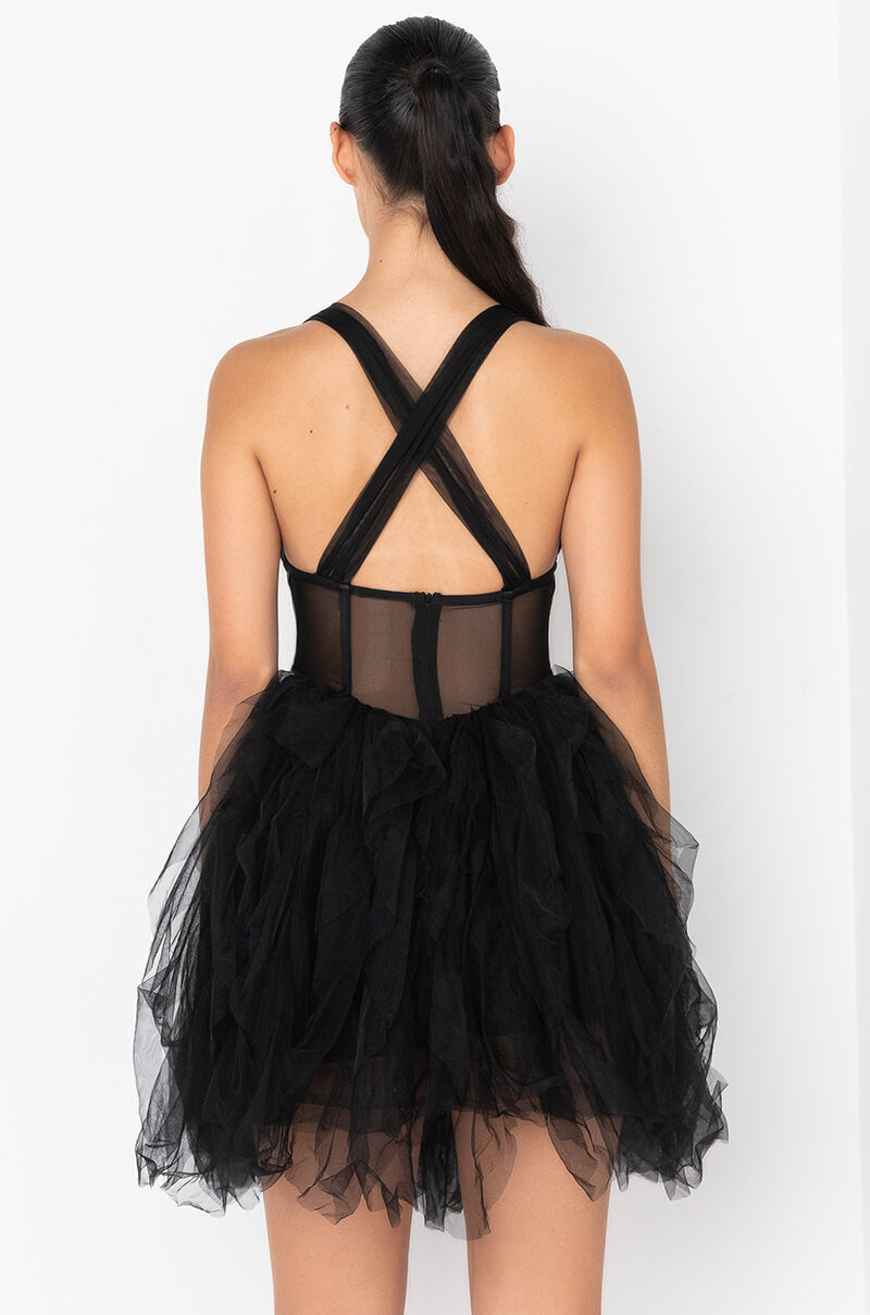 Detail View Princess Ish Tulle Mini Dress