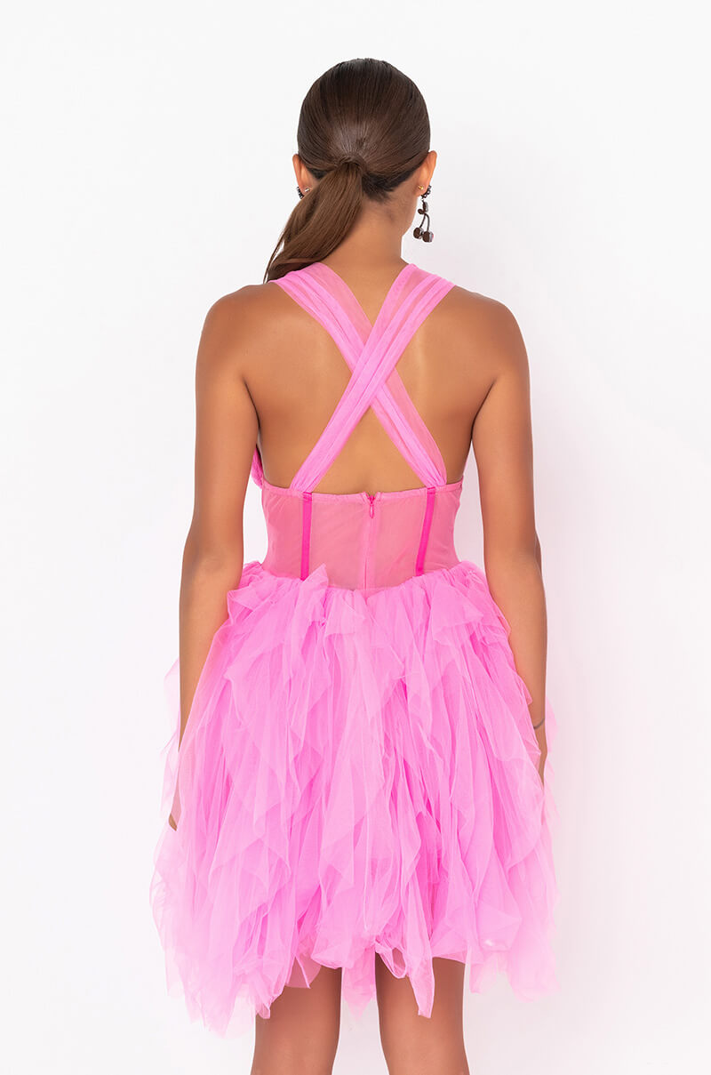 Back View Princess Ish Tulle Mini Dress