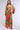 Back View Princess Orange Printed Wide Leg Jumpsuit