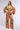 Detail View Princess Orange Printed Wide Leg Jumpsuit