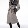 Front View Princess Wool Trench With Detachable Faux Fur Trim