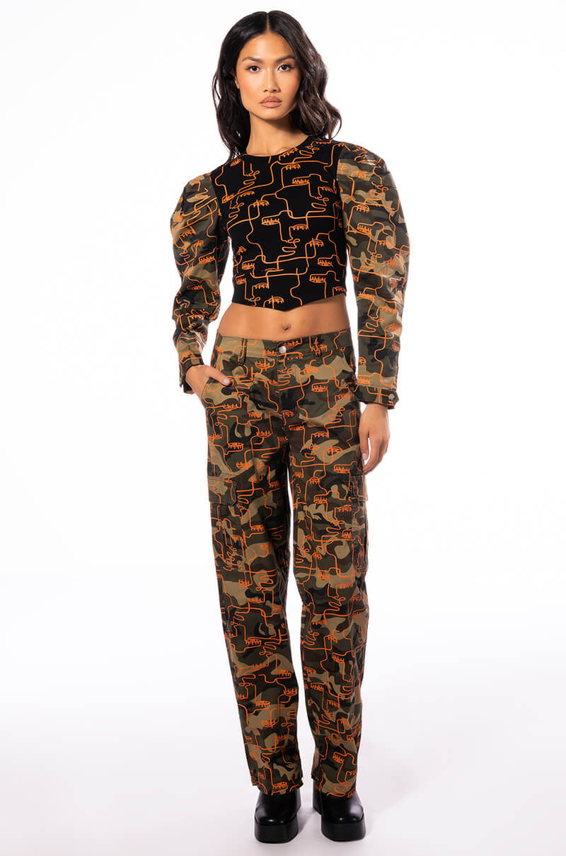 Extra View Printed Camo Cargo Pant