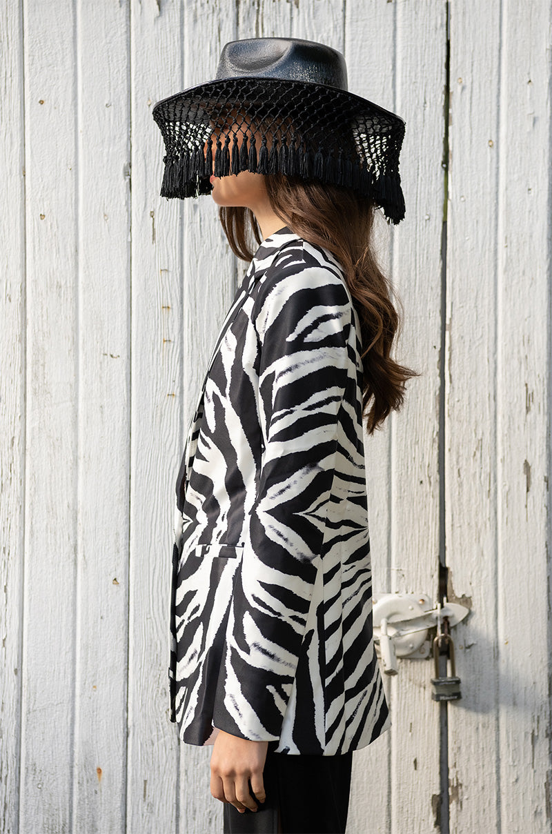 Detail View Prints Please Oversized Zebra Blazer