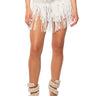 Front View Priscilla Macrame Fringe Mini Skirt