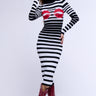 Front View Pucker Up Knit Midi Dress