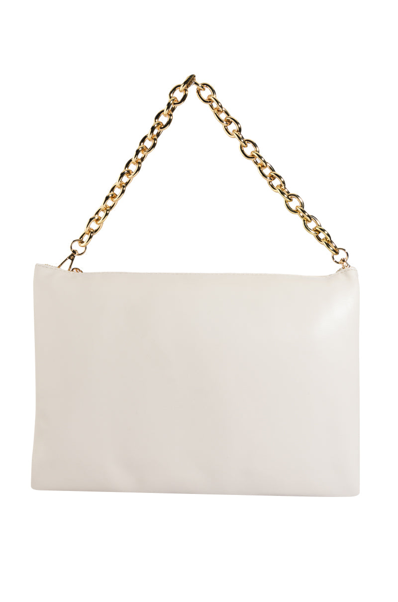 Side View Puff Puff Oversized Faux Leather Clutch