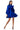 Back View Puff Sleeve Drop Waist Mini Dress In Royal Blue