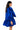 Back View Puff Sleeve Drop Waist Mini Dress Royal Blue