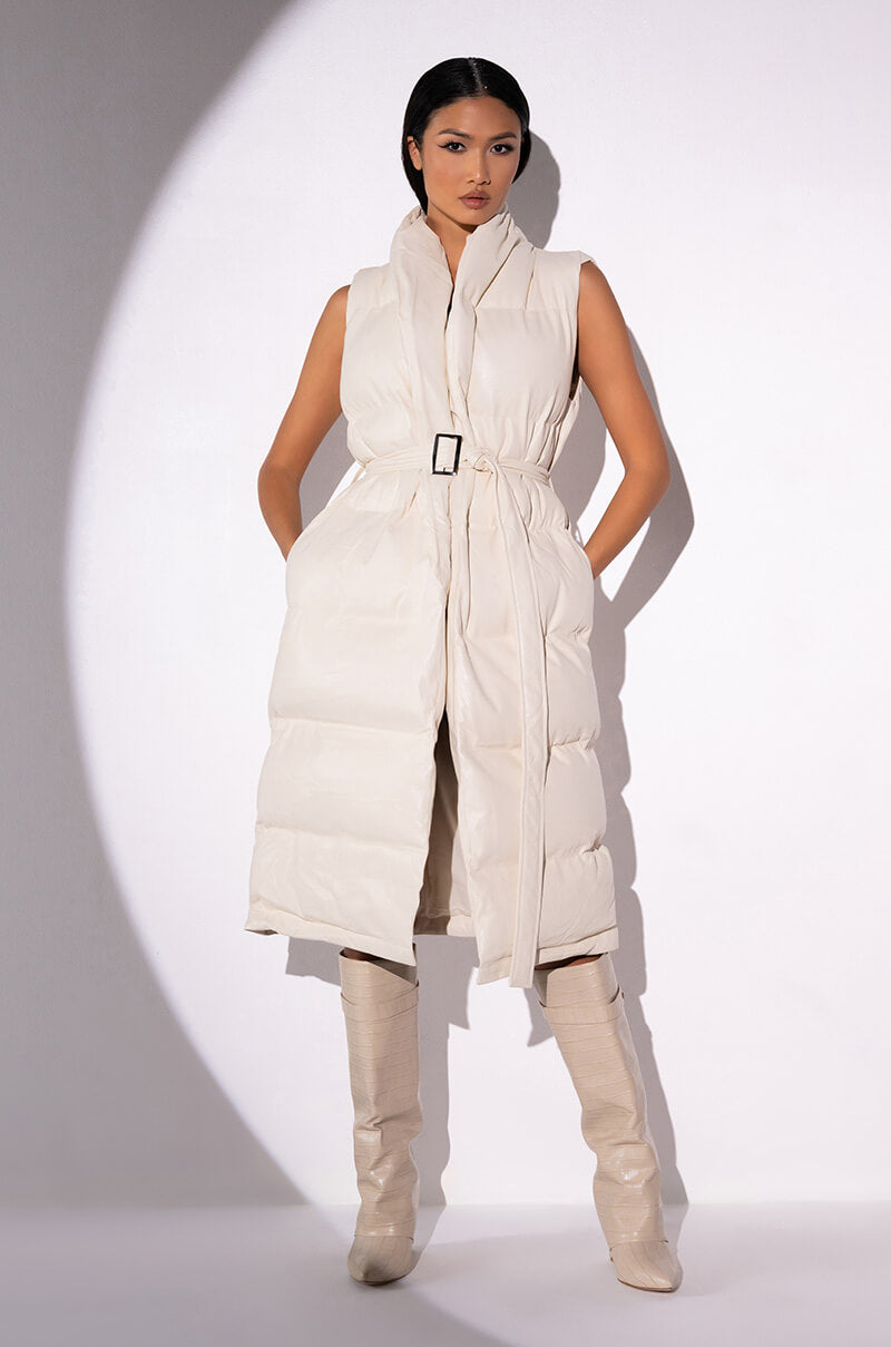 Front View Puffin Stuff Long Pu Puffer Vest
