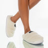 Front View Puma Scuff Sherpa Slipper In White