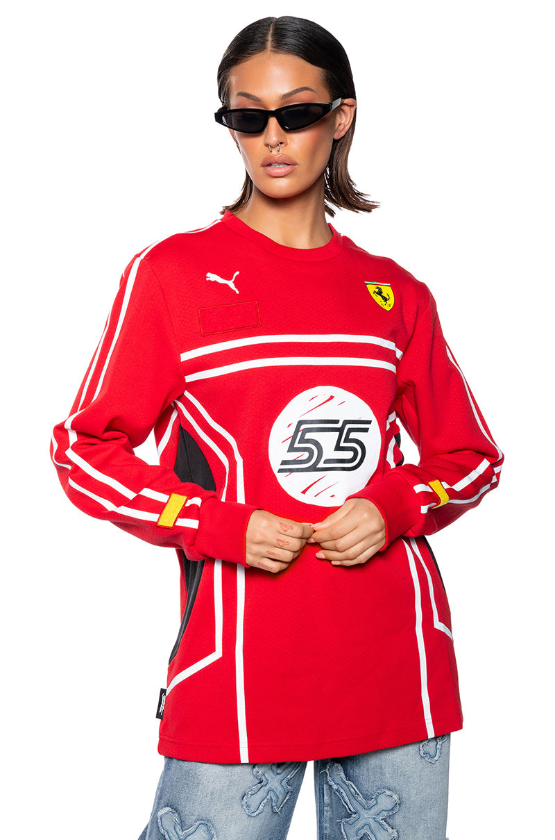 Front View Puma X Joshua Vides Ferrari Long Sleeve Top