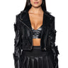 Front View Put A Bow On It Holiday Edition Embellished Moto Jacket