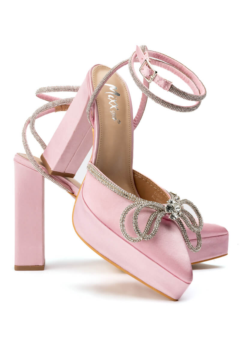 Full View Put A Bow On It Satin Pink Pump